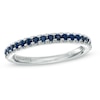 Thumbnail Image 1 of Previously Owned - Vera Wang Love Collection Blue Sapphire Wedding Band in 14K White Gold