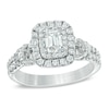 Thumbnail Image 1 of Previously Owned - Celebration Ideal 1-1/6 CT. T.W. Emerald-Cut Diamond Frame Engagement Ring in 14K White Gold (I/I1)