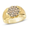 Thumbnail Image 1 of Previously Owned - 1 CT. T.W. Champagne Diamond Cluster Ring in 10K Gold