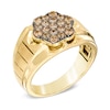 Thumbnail Image 2 of Previously Owned - 1 CT. T.W. Champagne Diamond Cluster Ring in 10K Gold