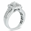Previously Owned - Celebration Lux® 1-1/5 CT. T.W. Radiant-Cut Diamond Frame Engagement Ring in 14K White Gold (I/SI2)