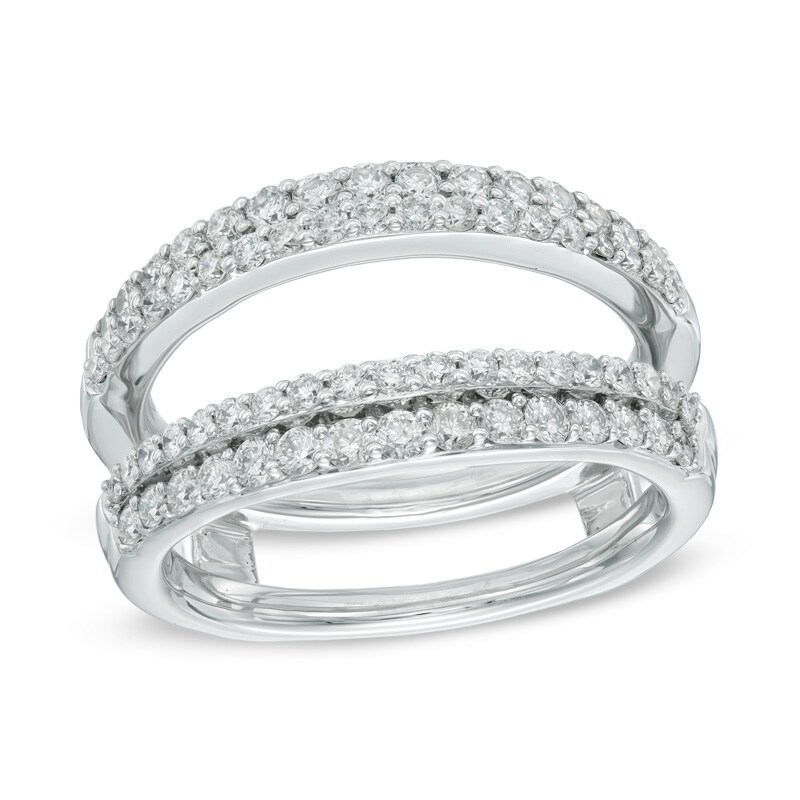 Main Image 1 of Previously Owned - 1 CT. T.W. Diamond Double Row Solitaire Enhancer in 14K White Gold (I/I1)