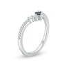 Thumbnail Image 2 of Previously Owned - Vera Wang Love Collection Princess-Cut Sapphire and 1/6 CT. T.W. Diamond Ring in Sterling Silver