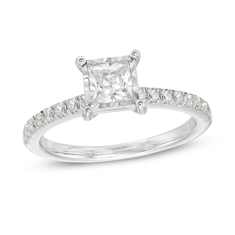 Previously Owned - 3/4 CT. T.W. Princess-Cut Diamond Engagement Ring in 14K White Gold