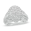 Thumbnail Image 1 of Previously Owned - 2 CT. T.W. Composite Diamond Pear-Shaped Frame Engagement Ring in 10K White Gold