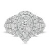 Thumbnail Image 4 of Previously Owned - 2 CT. T.W. Composite Diamond Pear-Shaped Frame Engagement Ring in 10K White Gold