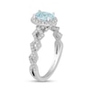 Thumbnail Image 1 of Previously Owned - Enchanted Disney Elsa Oval Aquamarine and 1/4 CT. T.W. Diamond Engagement Ring in 14K White Gold