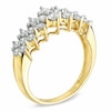 Thumbnail Image 2 of Previously Owned - 1 CT. T.W. Diamond Cluster Pyramid Band in 10K Gold