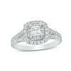 Thumbnail Image 1 of Previously Owned - 1 CT. T.W. Princess-Cut Diamond Cushion Frame Split Shank Engagement Ring in 14K White Gold