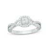 Thumbnail Image 1 of Previously Owned - 1/2 CT. T.W. Princess-Cut Diamond Frame Twist Engagement Ring in 14K White Gold