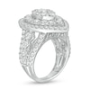 Thumbnail Image 2 of Previously Owned - 4 CT. T.W. Diamond Layered Teardrop Frame Engagement Ring in 10K White Gold