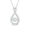 Thumbnail Image 1 of Previously Owned - 4.5mm Lab-Created White Sapphire Infinity Pendant in Sterling Silver