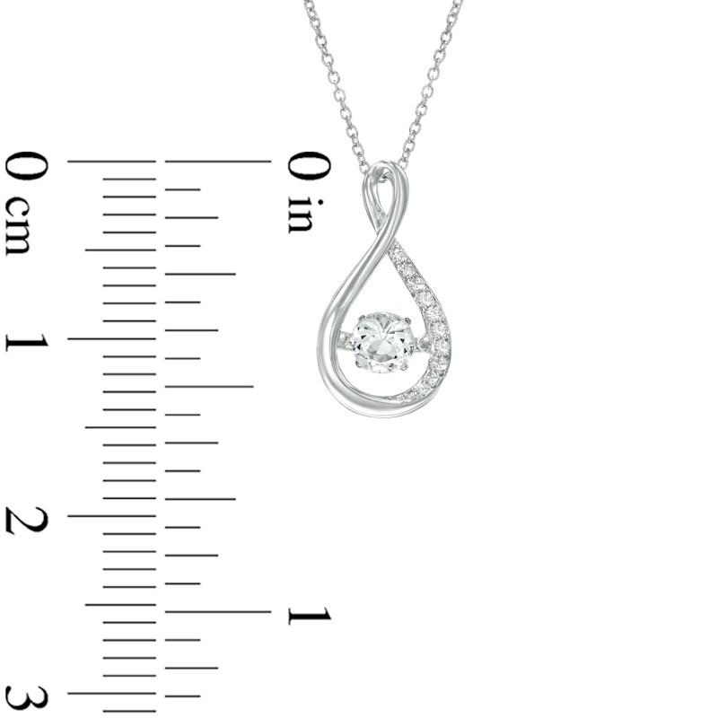 Main Image 2 of Previously Owned - 4.5mm Lab-Created White Sapphire Infinity Pendant in Sterling Silver