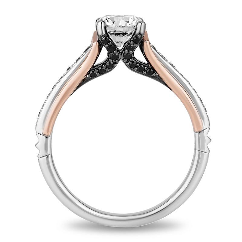 Main Image 3 of Previously Owned - Enchanted Disney Villains Maleficent 1 CT. T.W. Enhanced Black and White Diamond Engagement Ring