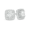Previously Owned - 1/2 CT. T.W. Diamond Cushion Frame Stud Earrings in 10K White Gold