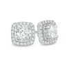 Previously Owned - 1/2 CT. T.W. Diamond Cushion Frame Stud Earrings in 10K White Gold