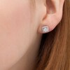 Previously Owned - 1/2 CT. T.W. Diamond Cushion Frame Stud Earrings in 10K White Gold