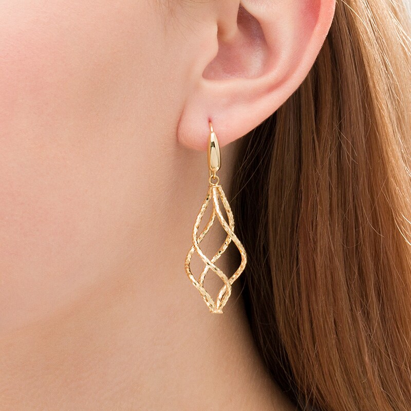 Main Image 2 of Previously Owned - Made in Italy Cascading Twist Drop Earrings in 14K Gold