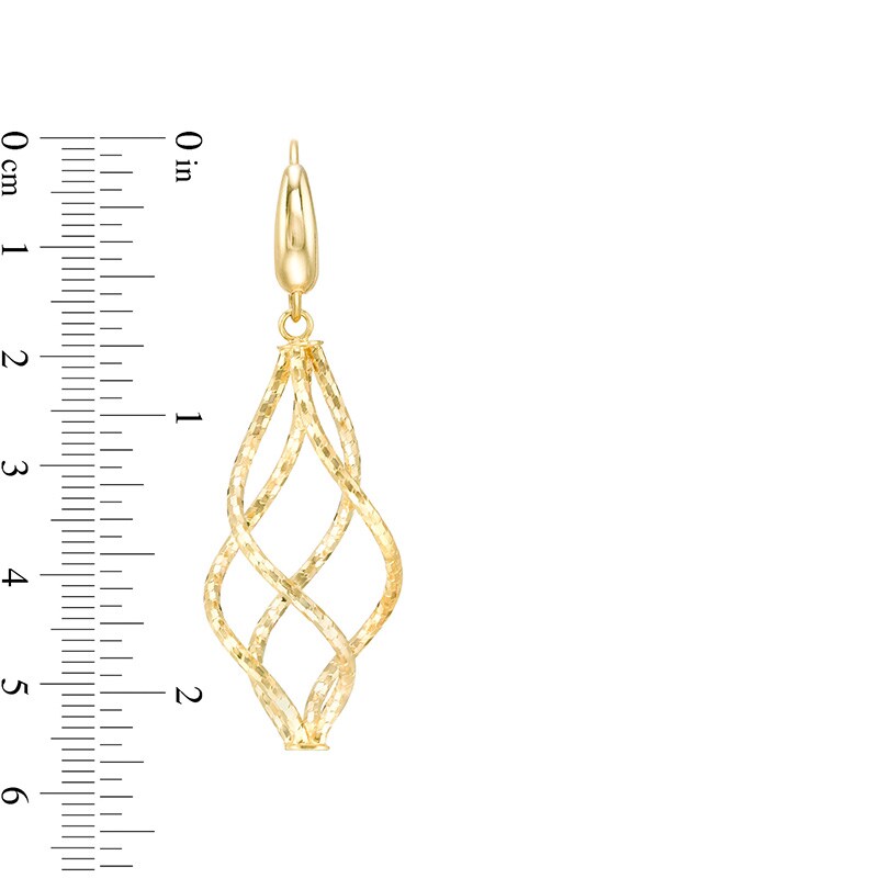 Main Image 3 of Previously Owned - Made in Italy Cascading Twist Drop Earrings in 14K Gold