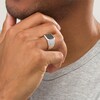 Thumbnail Image 2 of Previously Owned - Vera Wang Men 1/2 CT. T.W. Enhanced Black Octagonal Diamond Signet Ring in Sterling Silver