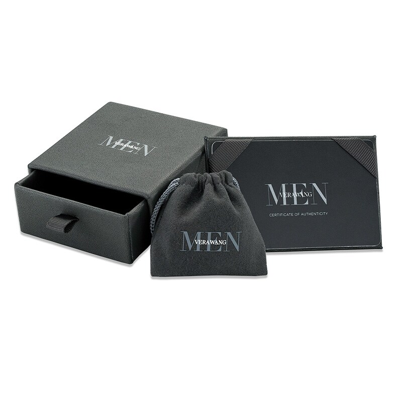 Main Image 4 of Previously Owned - Vera Wang Men 1/2 CT. T.W. Enhanced Black Octagonal Diamond Signet Ring in Sterling Silver