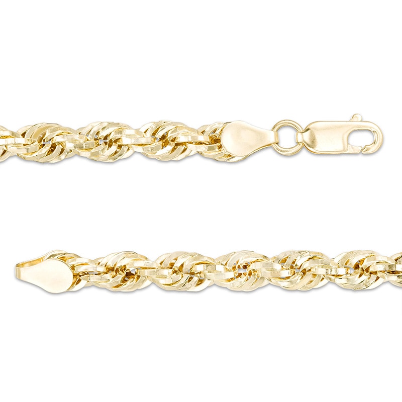 Main Image 3 of Previously Owned - Men's 035 Gauge Rope Chain Necklace in Hollow 10K Gold - 26"