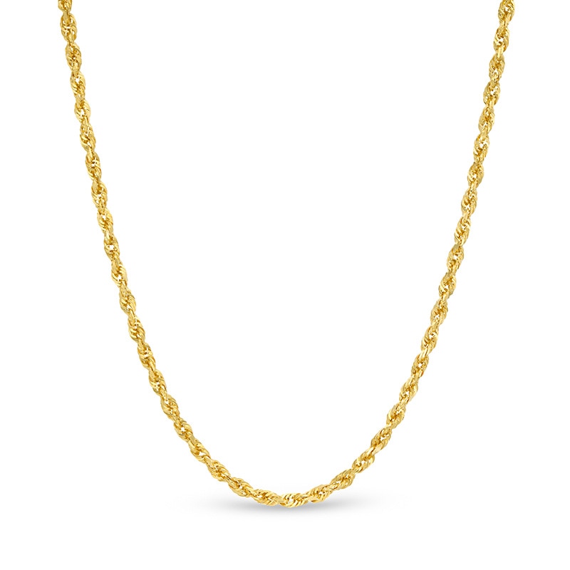 Main Image 1 of Previously Owned - 2.4mm Diamond-Cut Glitter Rope Chain Necklace in 10K Gold - 20"