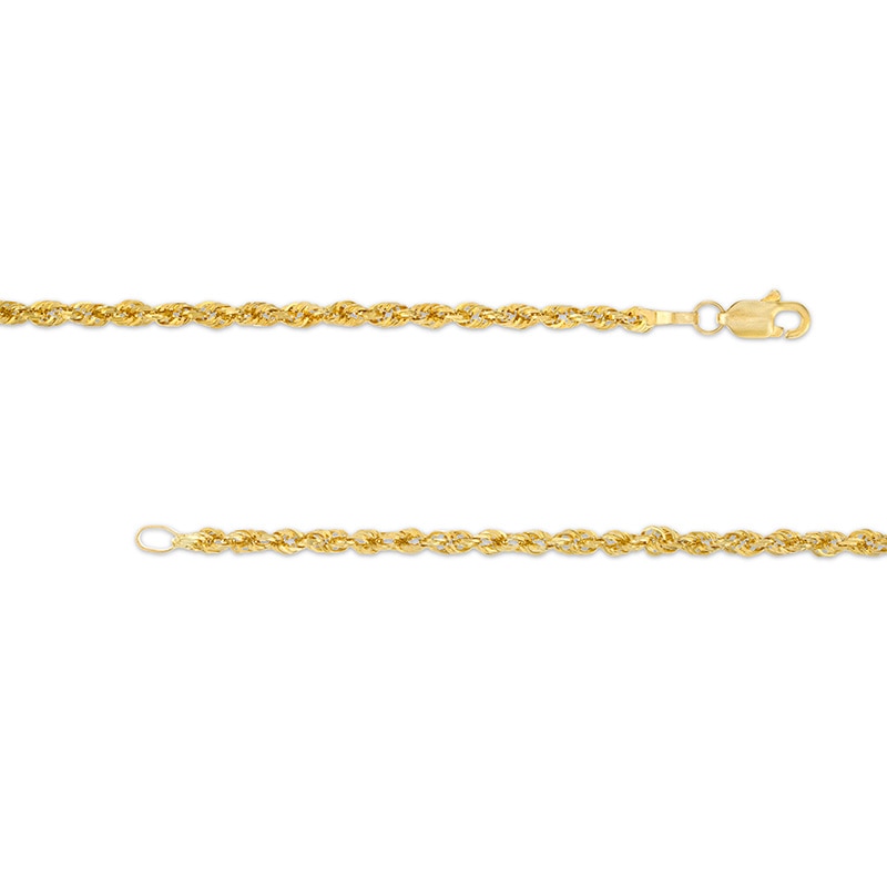 Main Image 3 of Previously Owned - 2.4mm Diamond-Cut Glitter Rope Chain Necklace in 10K Gold - 20"