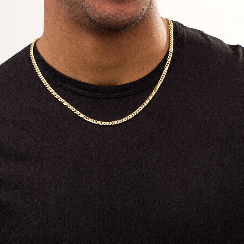 Main Image 3 of Previously Owned - Made in Italy 4.5mm Cuban Curb Chain Necklace in Hollow 10K Gold - 22&quot;