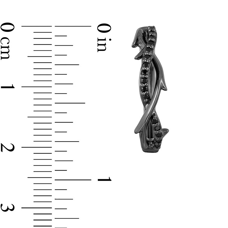 Main Image 2 of Previously Owned - Enchanted Disney Villains Maleficent 1/5 CT. T.W. Black Diamond Hoop Earrings