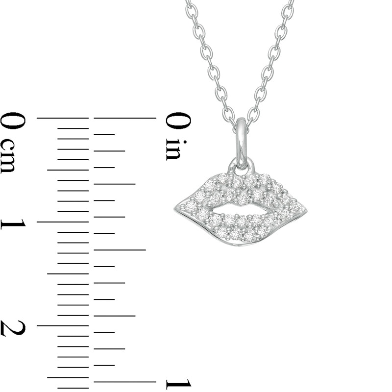 Main Image 2 of Previously Owned - Marilyn Monroe™ Collection 1/8 CT. T.W. Diamond Lips Pendant in Sterling Silver