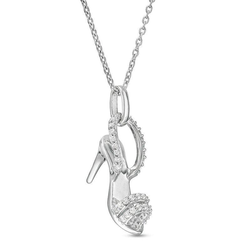 Main Image 1 of Previously Owned - Marilyn Monroe™ Collection 1/8 CT. T.W. Diamond Stiletto Sandal Pendant in Sterling Silver