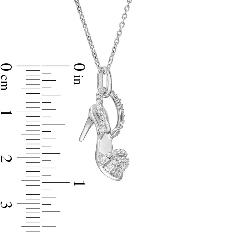 Main Image 2 of Previously Owned - Marilyn Monroe™ Collection 1/8 CT. T.W. Diamond Stiletto Sandal Pendant in Sterling Silver