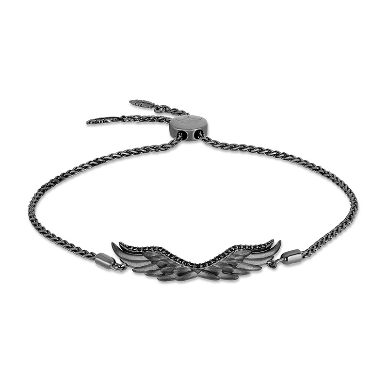 Main Image 1 of Previously Owned - Enchanted Disney Villains Maleficent 1/8 CT. T.W. Black Diamond Bolo Bracelet