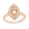 Thumbnail Image 1 of Previously Owned - Marquise Morganite and 1/2 CT. T.W. Diamond Double Frame Engagement Ring in 14K Rose Gold