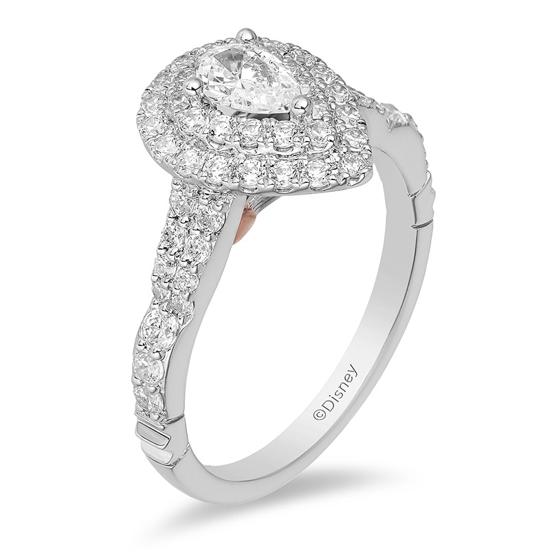 Main Image 2 of Previously Owned - Enchanted Disney Ariel 1 CT. T.W. Pear-Shaped Diamond Shell Engagement Ring in 14K Two-Tone Gold
