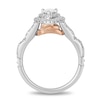 Thumbnail Image 3 of Previously Owned - Enchanted Disney Ariel 1 CT. T.W. Pear-Shaped Diamond Shell Engagement Ring in 14K Two-Tone Gold