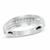 Thumbnail Image 1 of Previously Owned - 1/10 CT. T.W. Diamond Milgrain Wedding Band in 10K White Gold