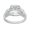 Thumbnail Image 3 of Previously Owned - 1 CT. T.W. Diamond Double Cushion Frame Past Present Future® Engagement Ring in 10K White Gold