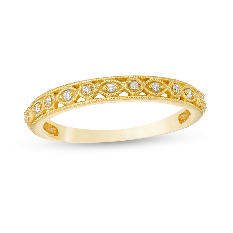 Previously Owned - 1/20 CT. T.W. Diamond Art Deco Vintage-Style Band in 10K Gold