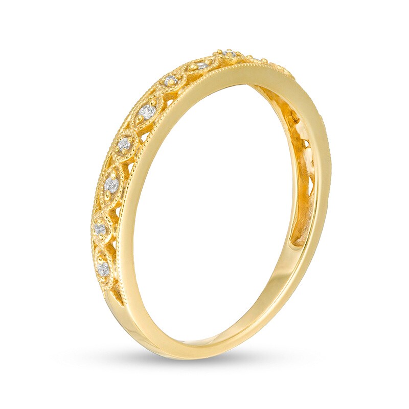 Previously Owned - 1/20 CT. T.W. Diamond Art Deco Vintage-Style Band in 10K Gold