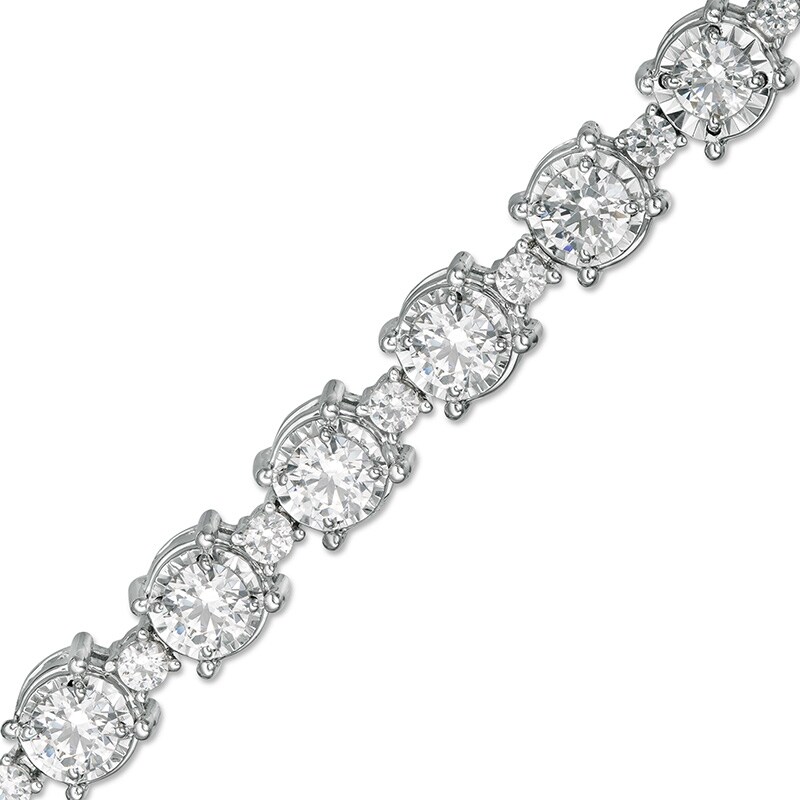 Main Image 1 of Previously Owned - 5 CT. T.W. Composite Diamond Line Bracelet in 10K White Gold
