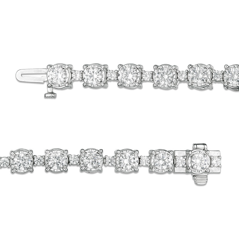 Main Image 3 of Previously Owned - 5 CT. T.W. Composite Diamond Line Bracelet in 10K White Gold