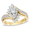 Thumbnail Image 1 of Previously Owned - 1 CT. T.W. Marquise Diamond Bypass Bridal Set in 14K Gold