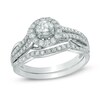 Thumbnail Image 1 of Previously Owned - 1 CT. T.W. Diamond Frame Swirl Bridal Set in 14K White Gold