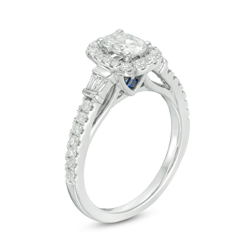 Previously Owned - Vera Wang Love Collection 1 CT. T.W. Oval Diamond Engagement Ring in 14K White Gold