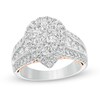 Thumbnail Image 0 of Previously Owned - 2-1/2 CT. T.W. Composite Diamond Pear-Shaped Frame Engagement Ring in 14K Two-Tone Gold