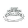 Thumbnail Image 4 of Previously Owned - 1-1/2 CT. T.W. Emerald-Cut Diamond Past Present Future® Engagement Ring in 14K White Gold