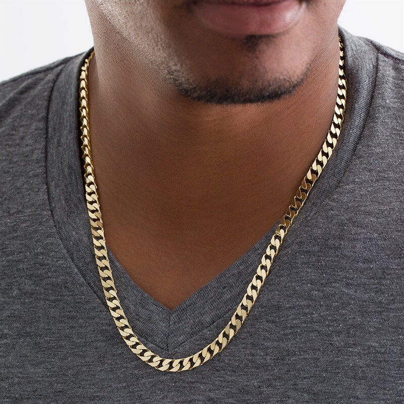 Main Image 3 of Previously Owned - Men's Curb Chain Necklace in Solid 10K Gold - 22"