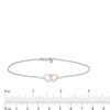 Thumbnail Image 3 of Previously Owned - 1/20 CT. T.W. Diamond Interlocking Hearts Anklet in Sterling Silver and 10K Rose Gold - 10"